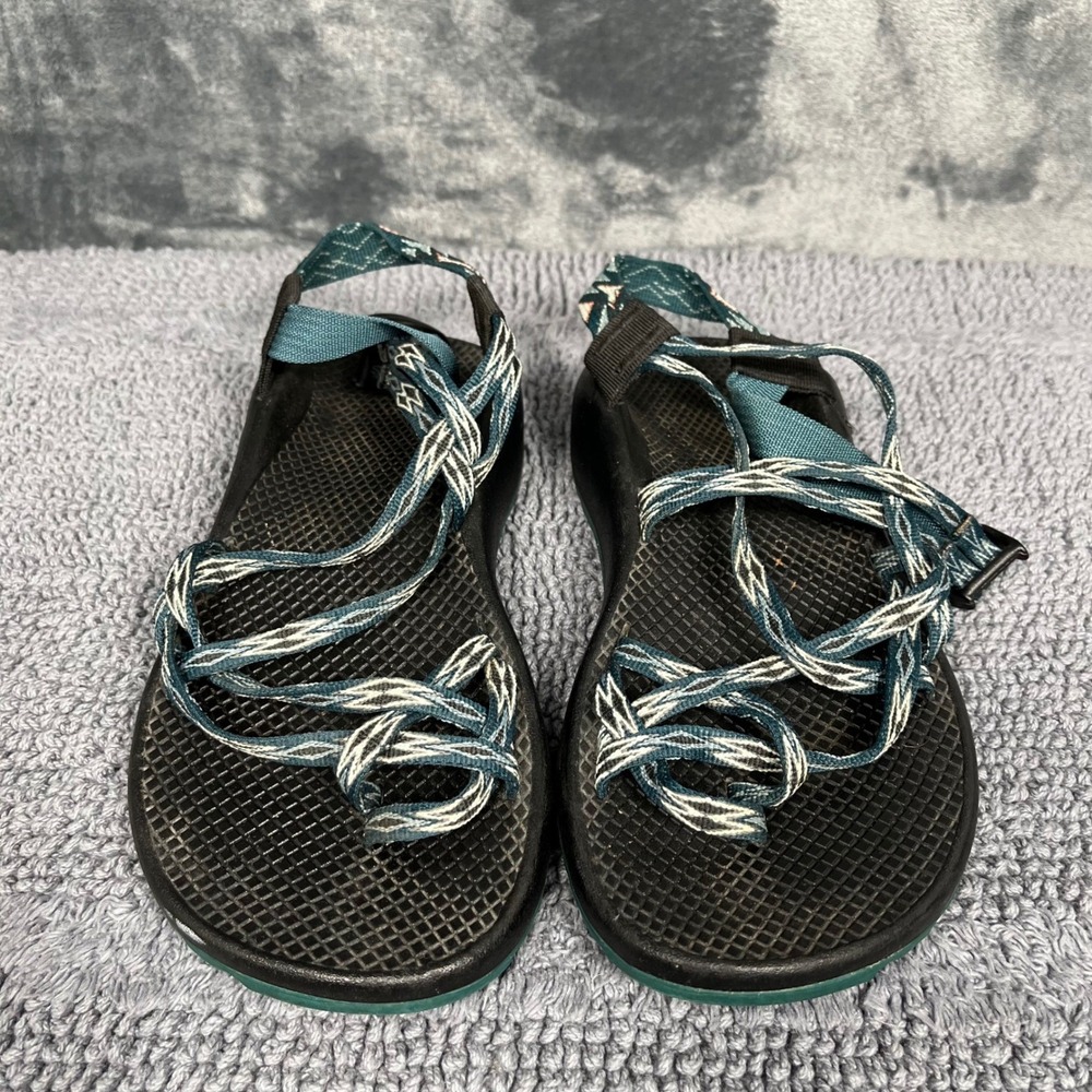 Chaco Z Cloud 2 Sandals Womens 9 Teal Black Strappy Toe Loop Athletic Hiking